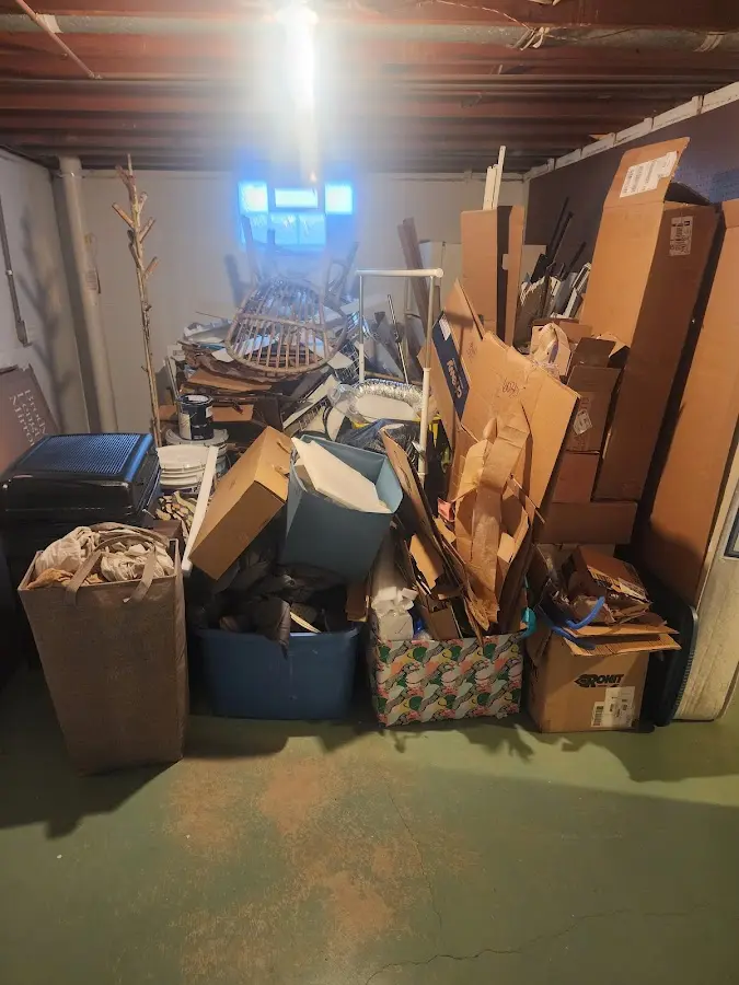 Roll-off dumpster container at job site for 2 Yard Dumpster Rental in Upper Paxton